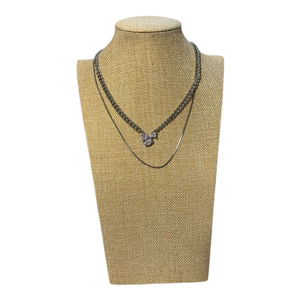 Express silver multi layer necklace NWT